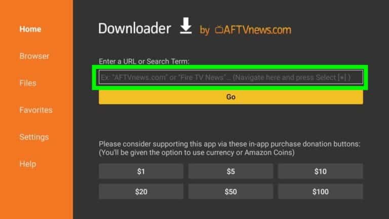 URL bar downloader